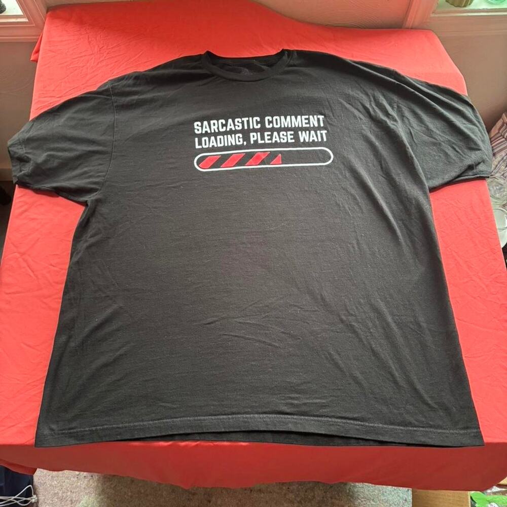 Ann Arbor T-shirt Company Black & red & white Sarcastic Comment Loading Size 3XL